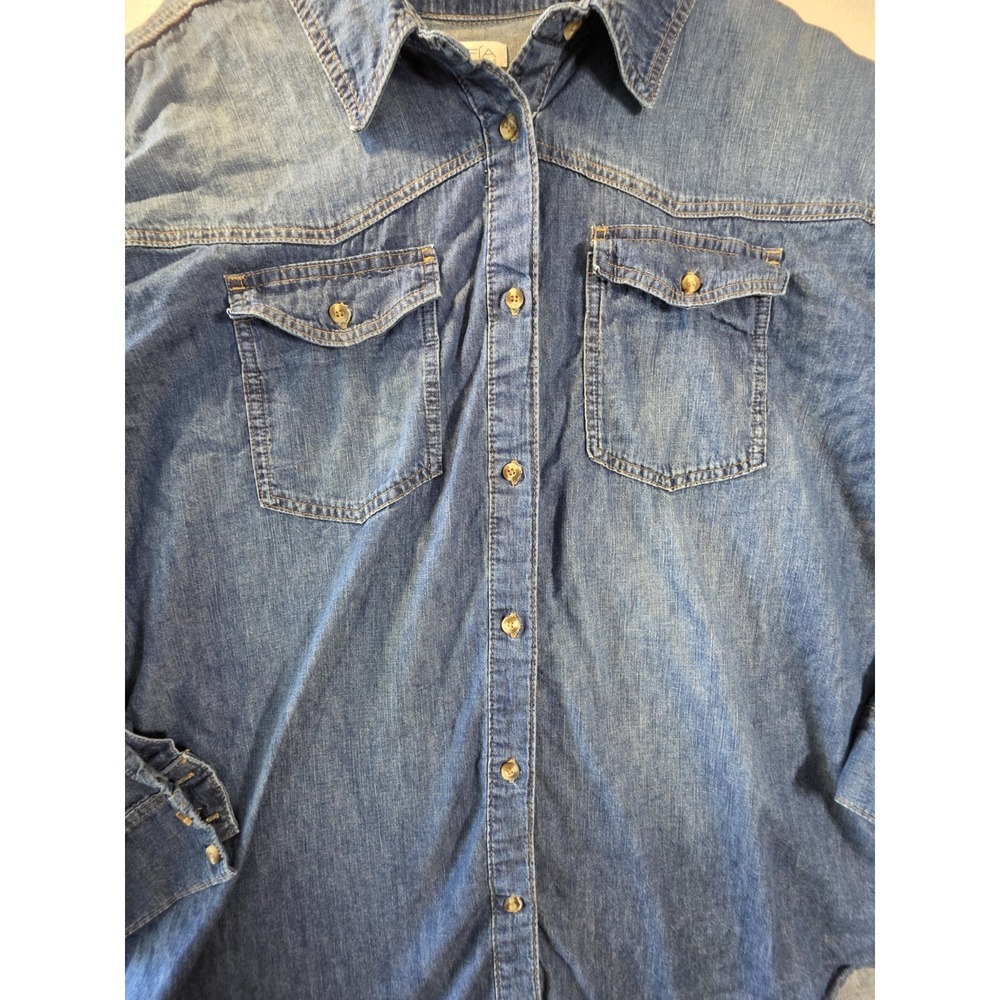Sofia Jeans by Sofia Vergara Denim Shirt Women's XXL 20 Chambray Button Front - Picture 14 of 16